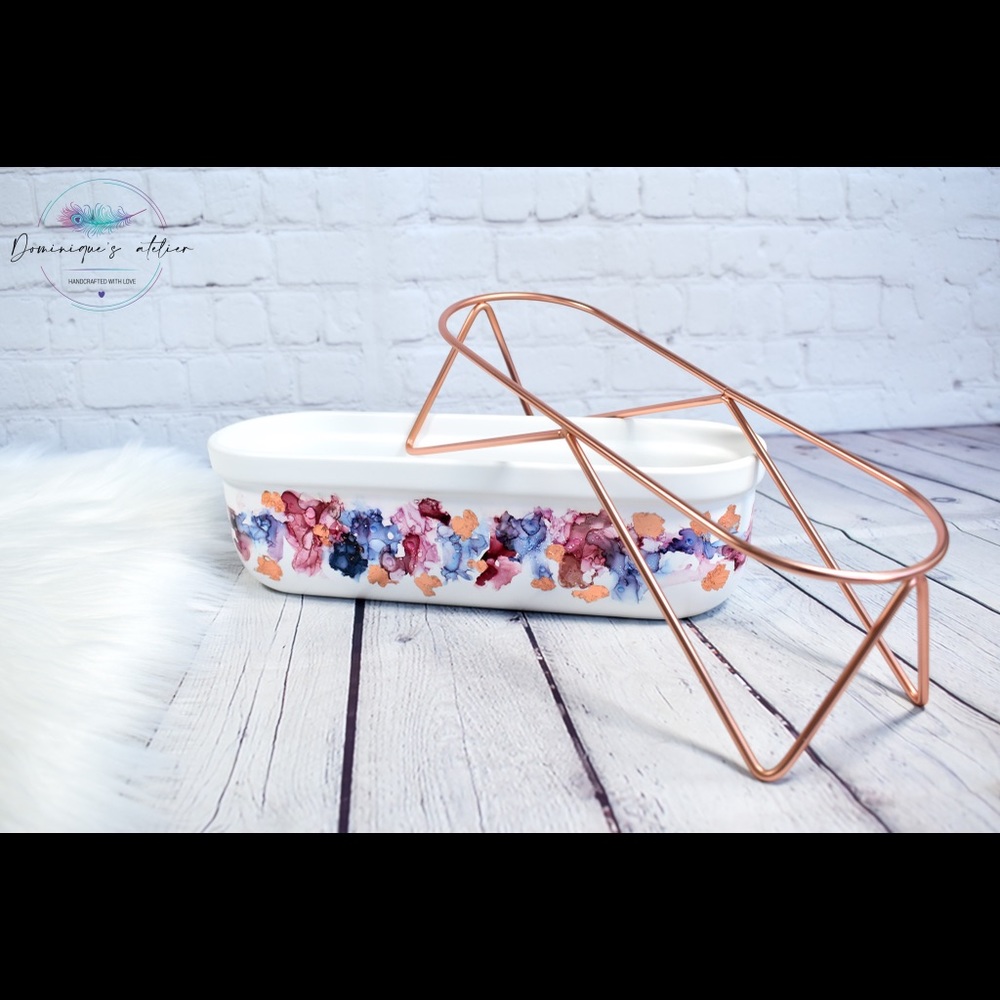 Rose gold, cranberry & navy planter - Picture 6 of 8